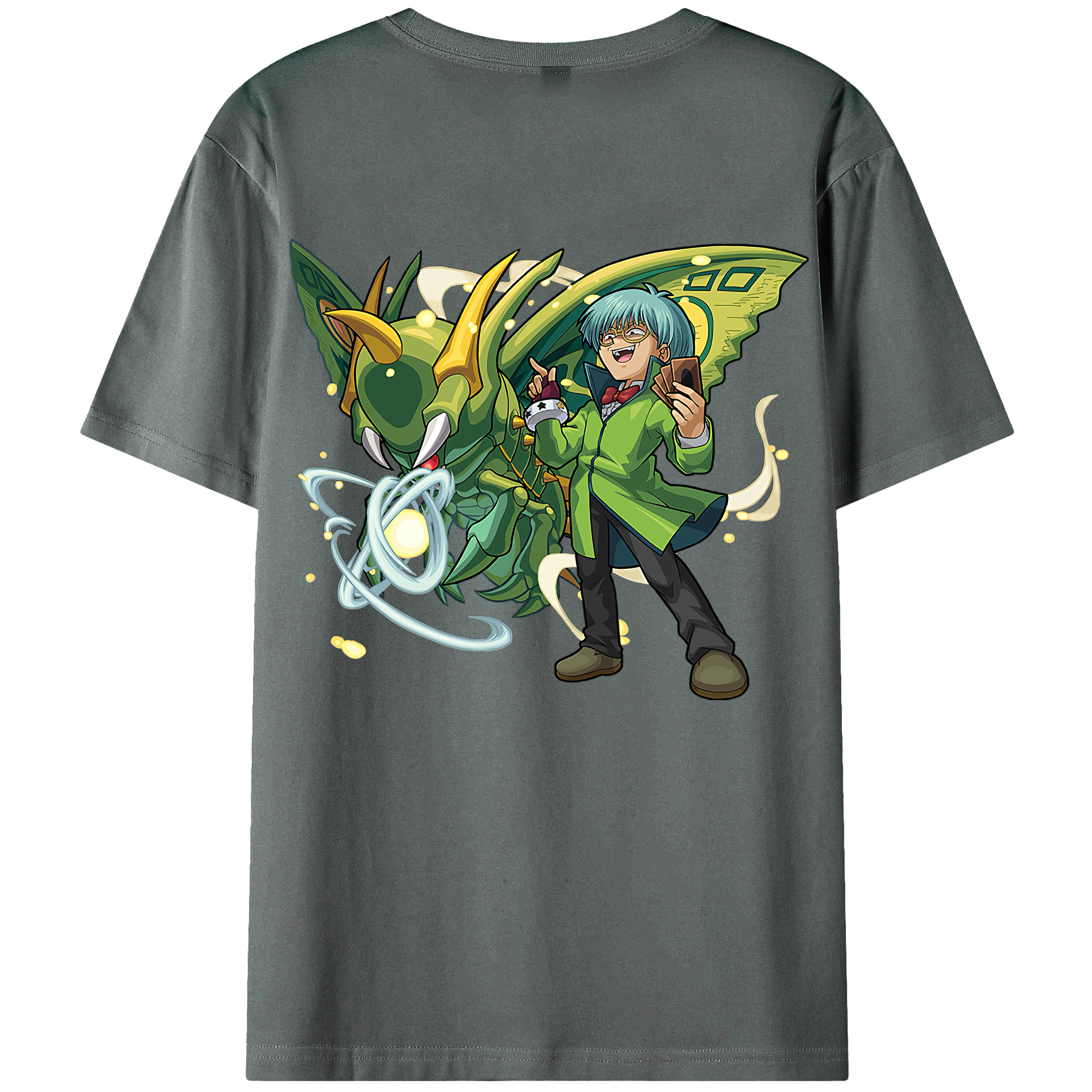 （画像用） 遊☆戯☆王 Yu-Gi-Oh! 綿100％ メンズ半袖Tシャツ（バックプリント） 通気性